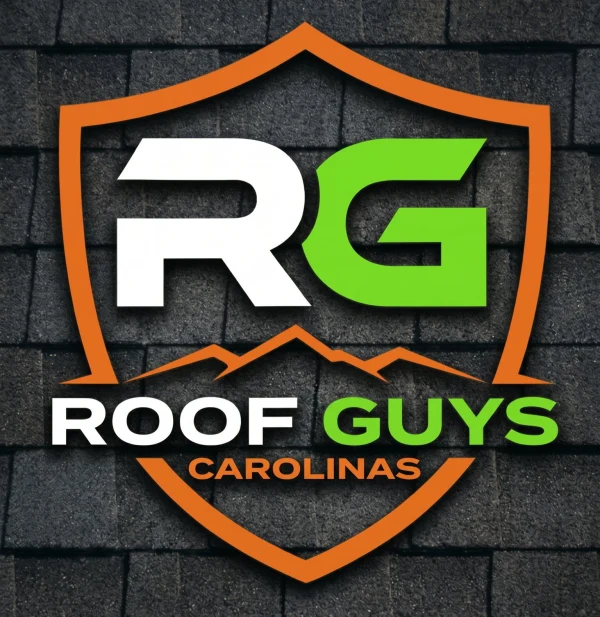 Roof Guys Carolinas — RG shield logo with mountain silhouette